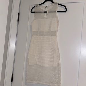 white mesh party dress